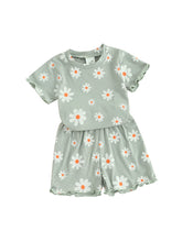 Toddler Baby Girl Summer Short Clothes Outfit, 0 6 12 18 24 Months 2T 3T Floral Print Crew Neck Short Sleeve T-Shirts Tops and Shorts 2Pcs Set
